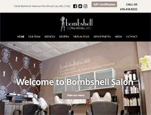 Tablet Screenshot of bombshellhairsalon.com